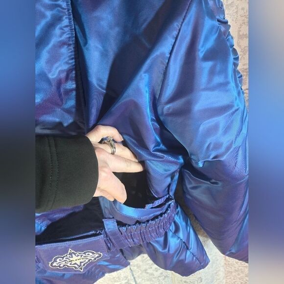 Vintage Polaris ski snow Snowmobile jacket insulated, blue purple metallic med - Picture 13 of 16